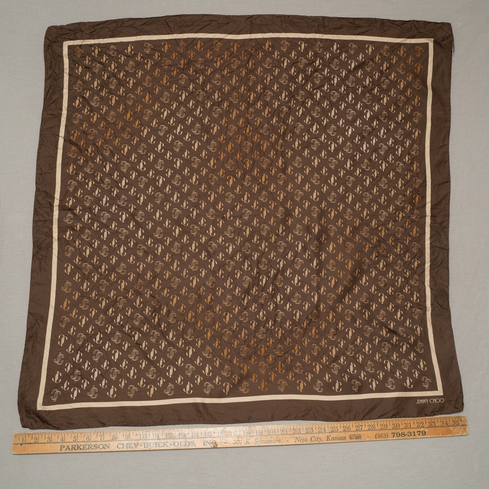 Jimmy Choo Silk Printed Monogram Scarf Made in Italy